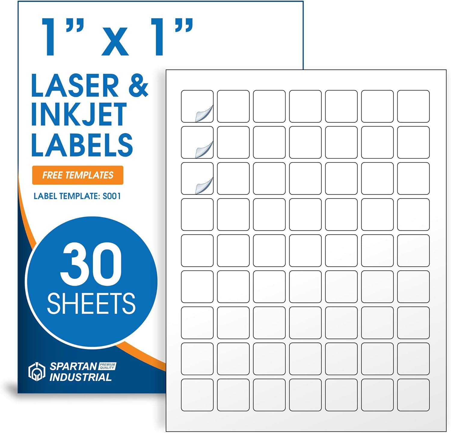 Sticker Label Template - 1x1 Matte White Printable Labels 1890
