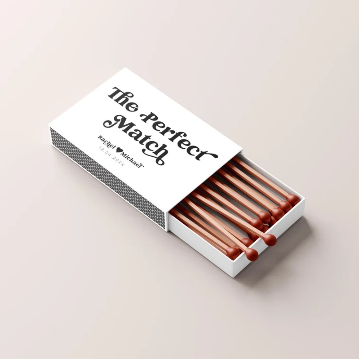 Sticker Label Template - Retro Wedding Matchboxes Sticker Template, Wedding