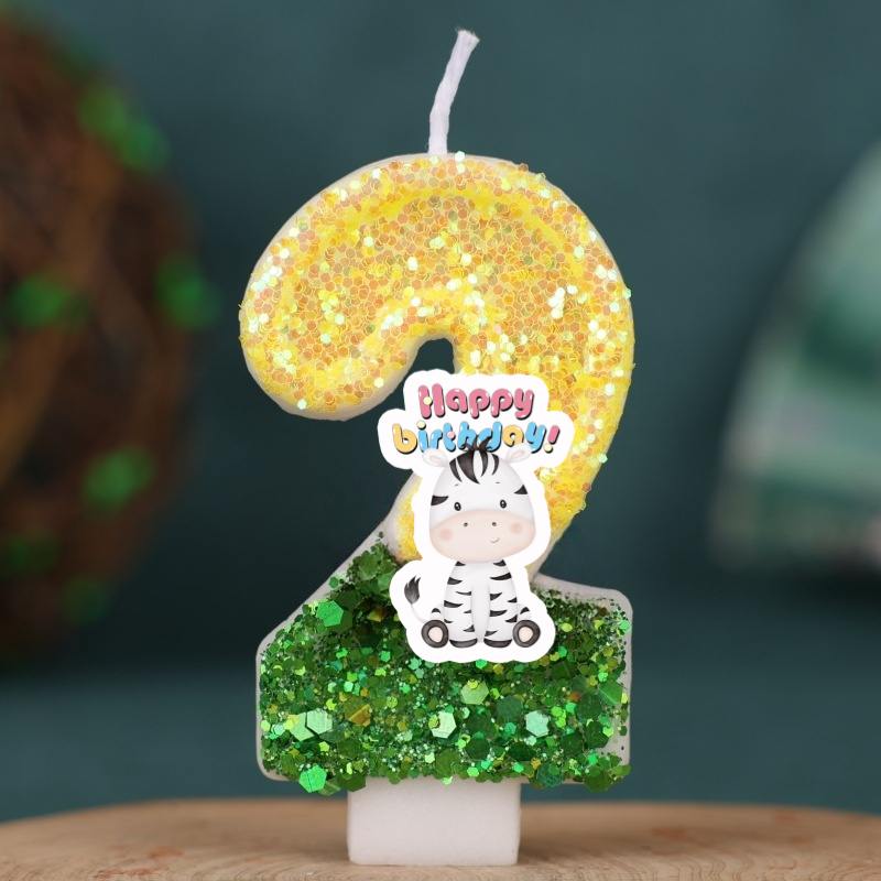 Zebra Candle Supplies - Forest Animal zebra Digital Candle Number