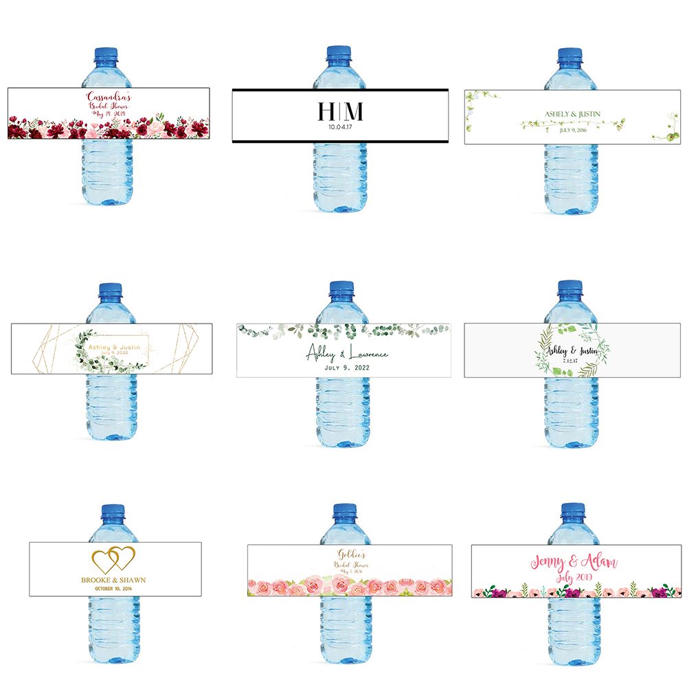 Sticker Label Template - Personalized Water Bottle Label Template for