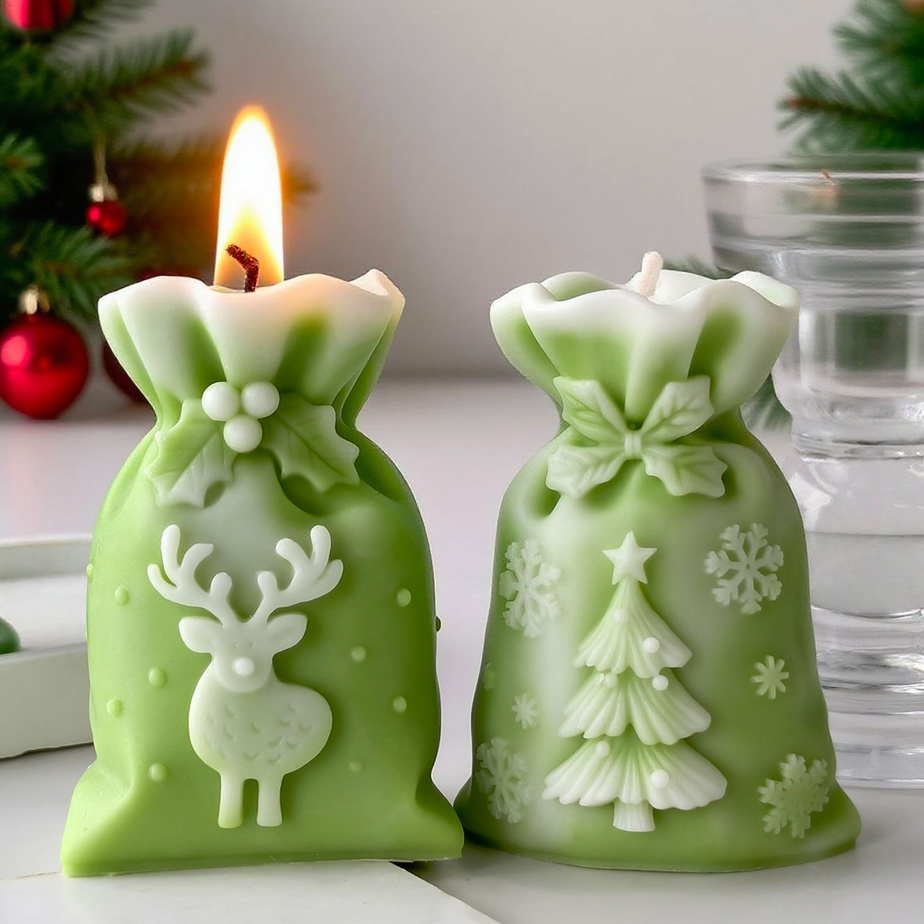 Candle Sachet - Christmas gift bags, candle ornaments, silicone