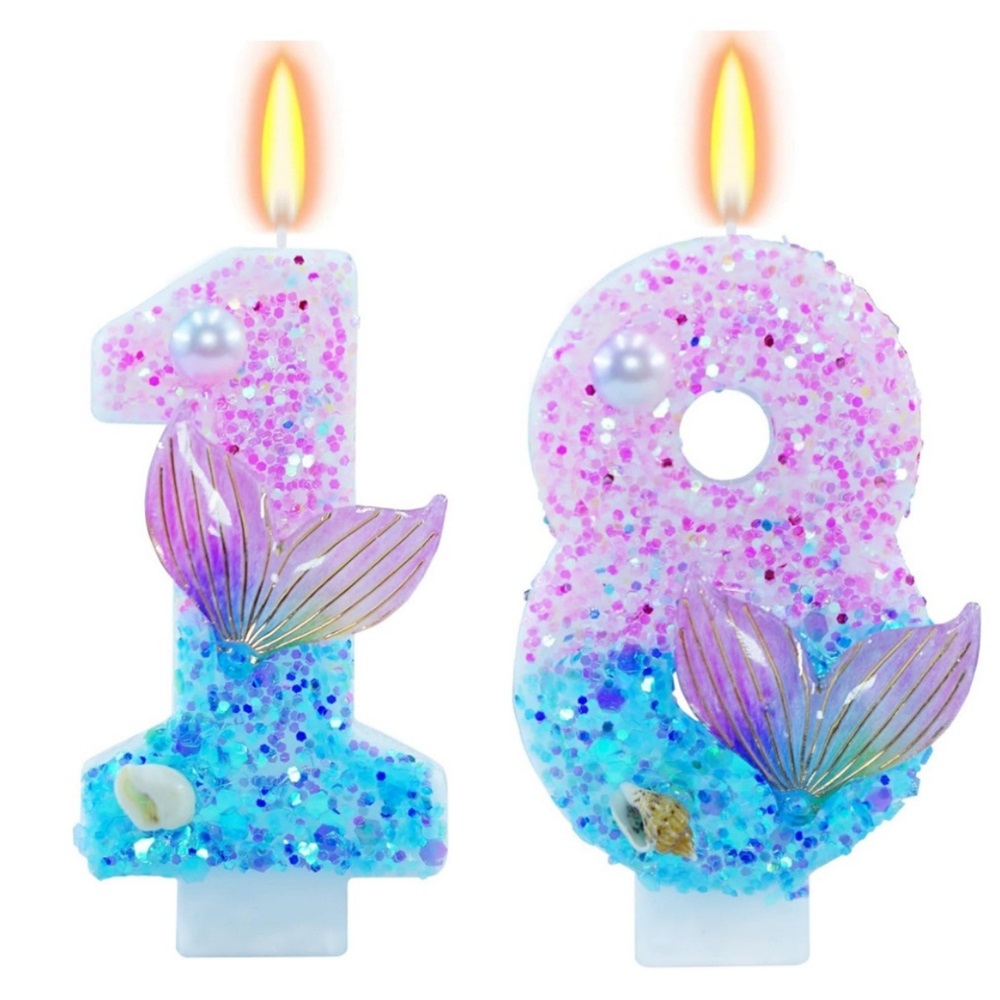 Candle For Supplies - Mermaid Themed Birthday Candles, Number 5