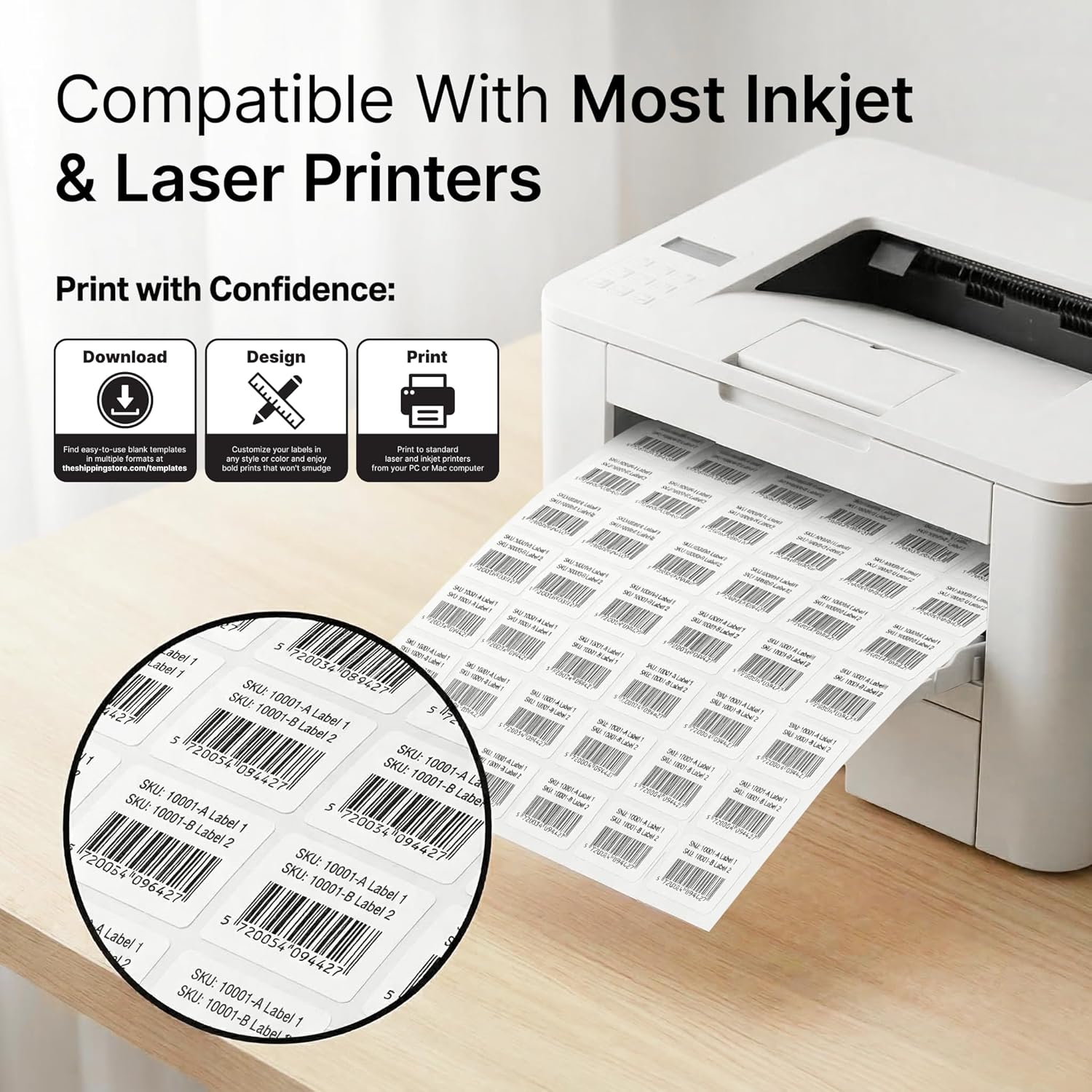 1x1 Matte White Printable Labe – Sticker Label Template Bewertung und Preis