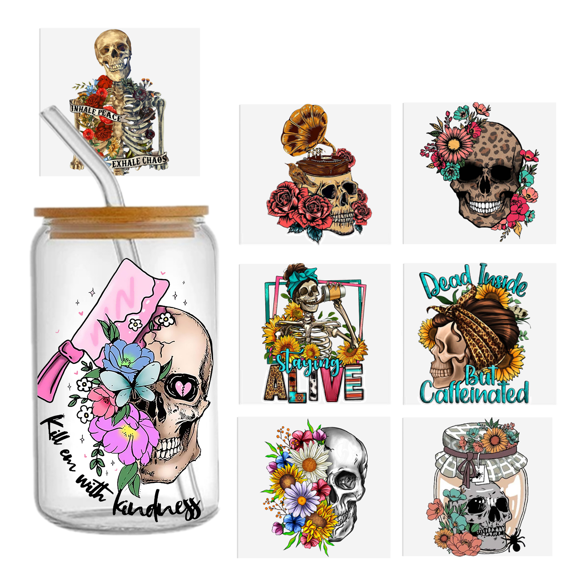 Skeleton Halloween 16oz Tumble – Sticker Label Template Bewertung und Preis