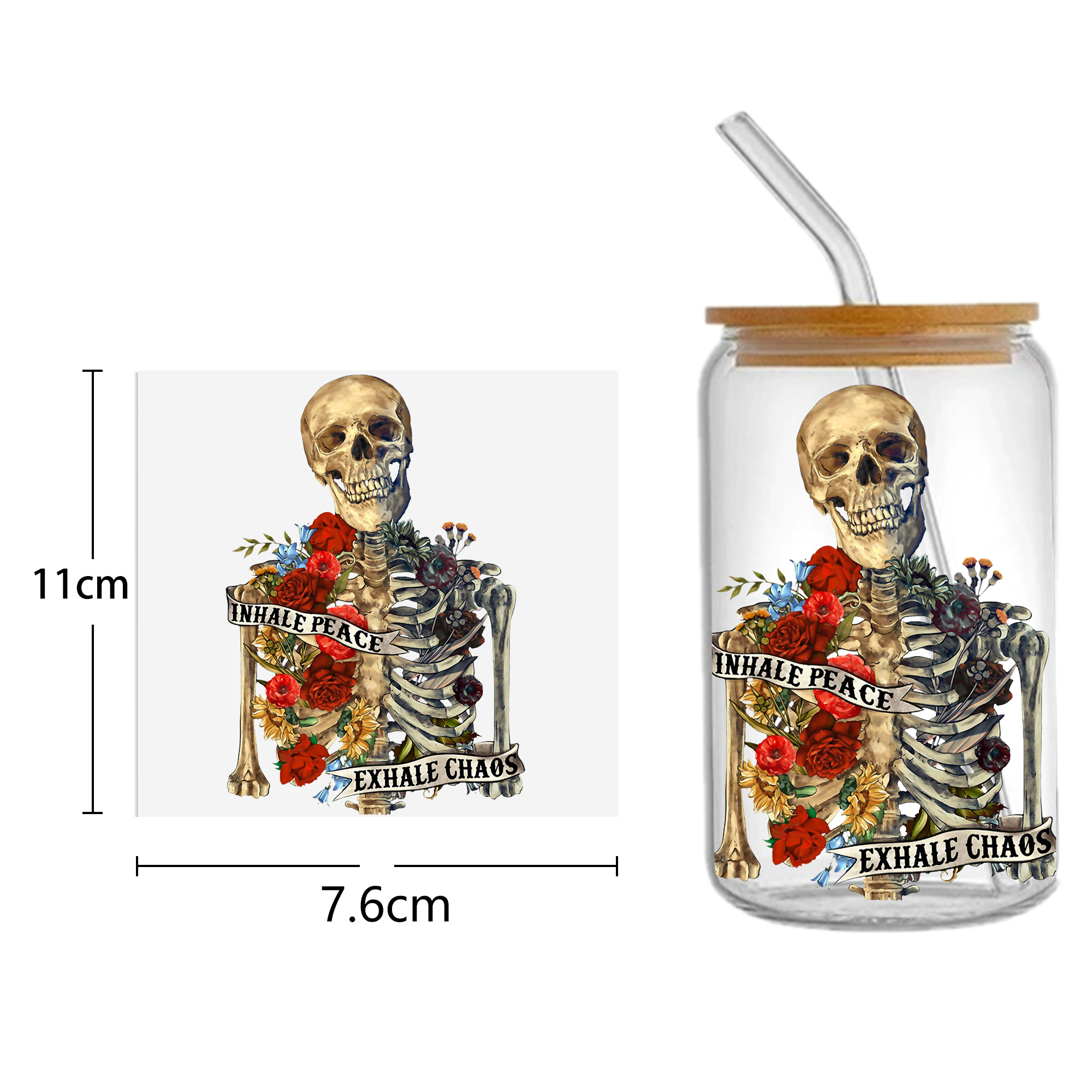 Skeleton Halloween 16oz Tumble – Sticker Label Template Bewertung und Preis