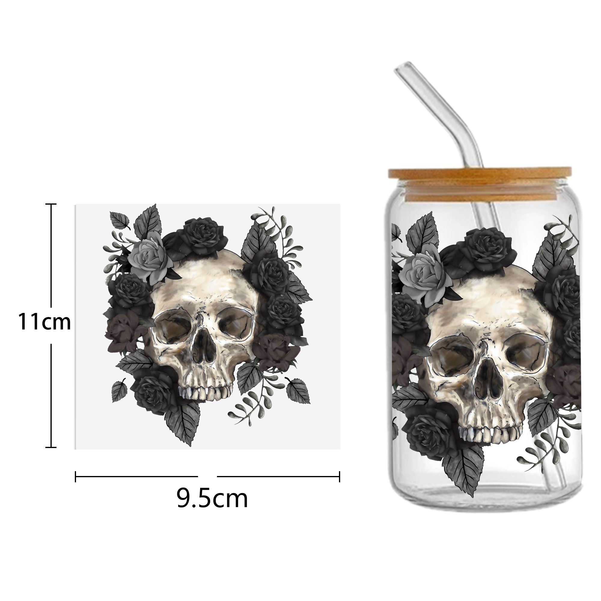 Skeleton Halloween 16oz Tumble – Sticker Label Template Bewertung und Preis