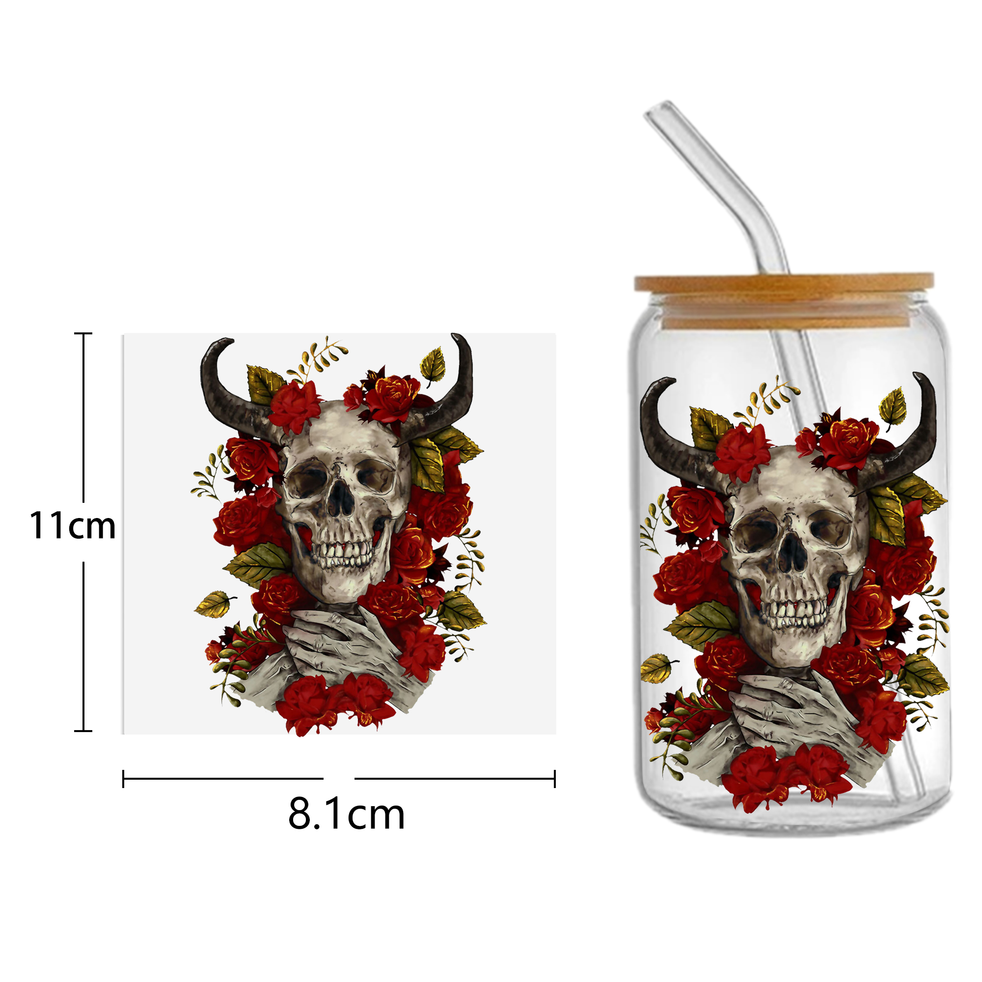 Skeleton Halloween 16oz Tumble – Sticker Label Template Bewertung und Preis