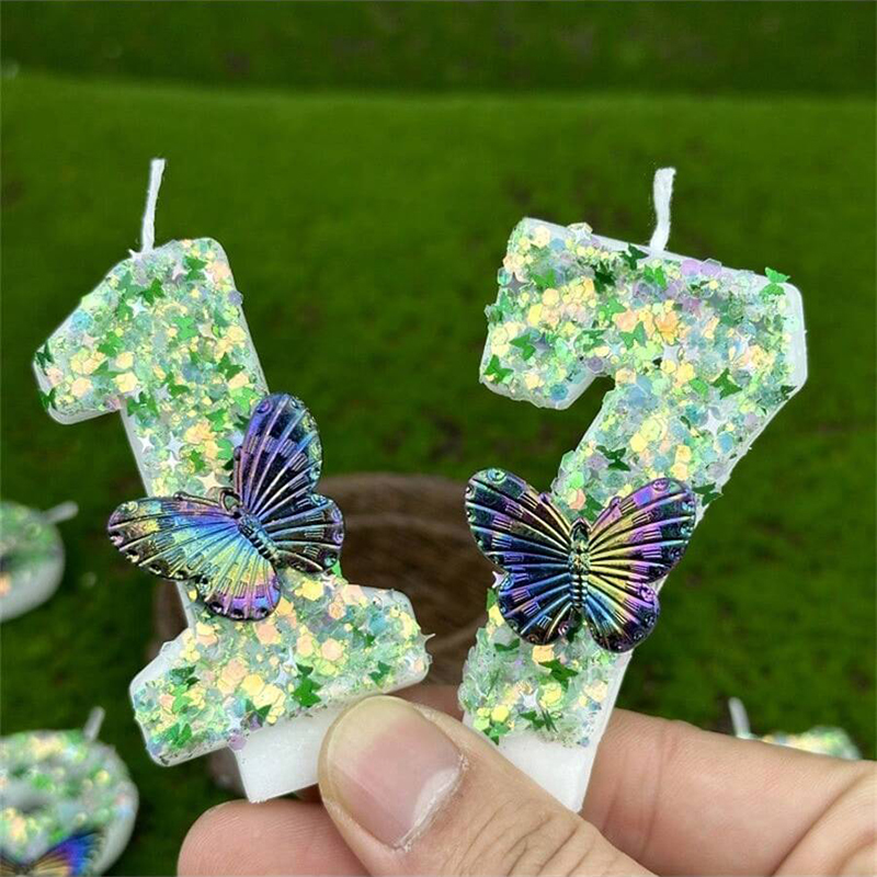 1Pc Green Sequins Number 0-9 B – Candle For Supplies Bewertung und Preis