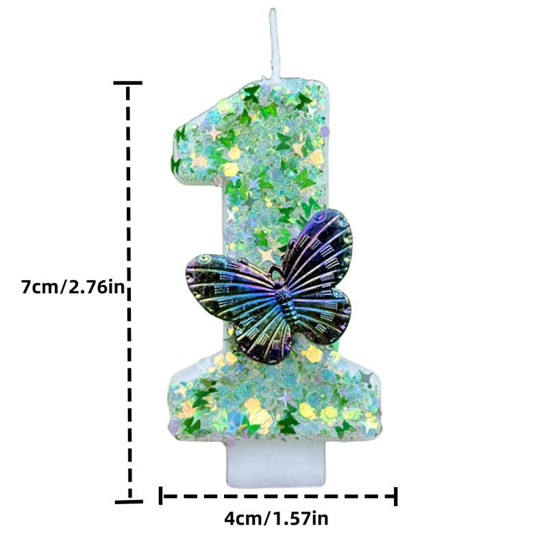 1Pc Green Sequins Number 0-9 B – Candle For Supplies Bewertung und Preis