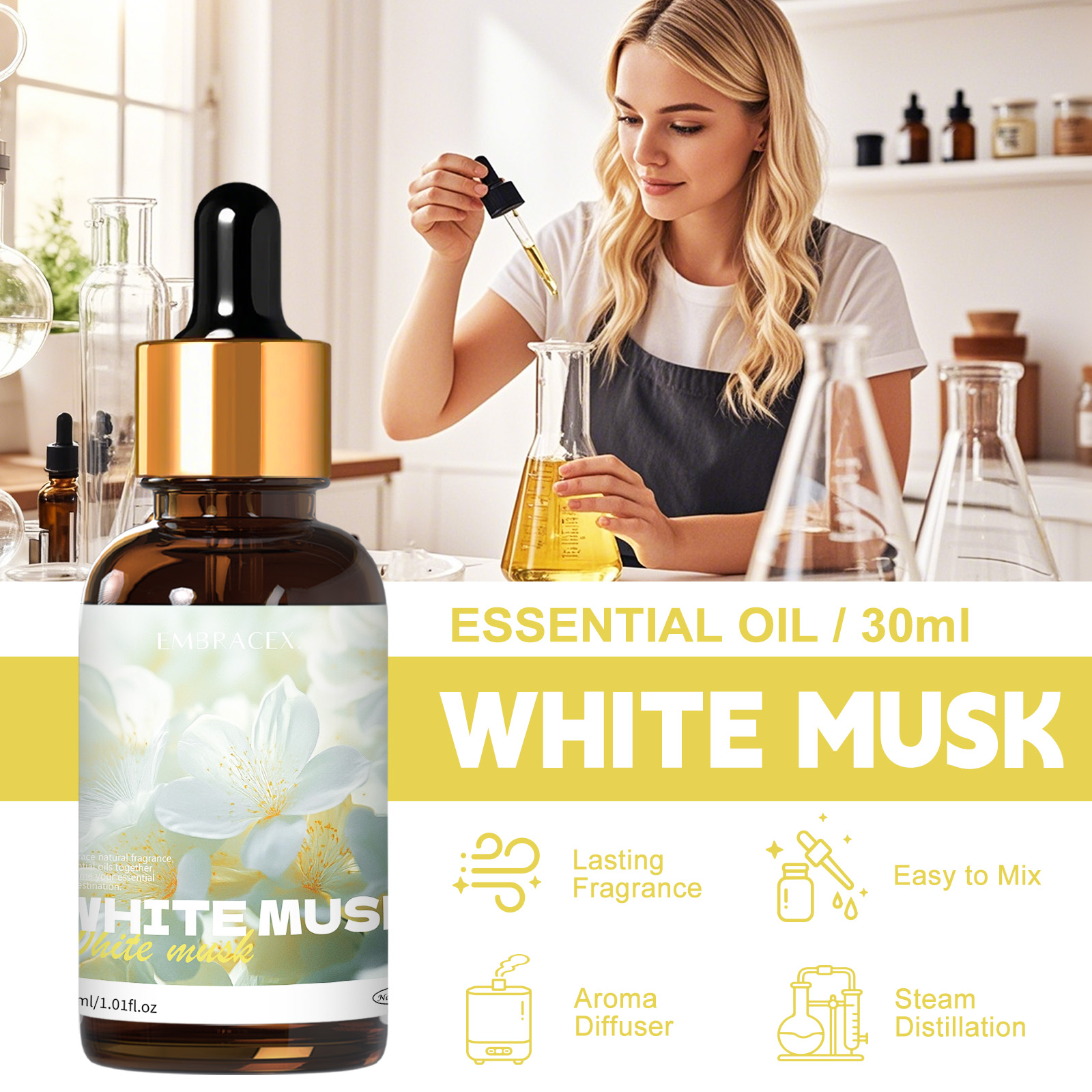 30ml White Musk Essential Oil  – Candle Fragrance Supplies Bewertung und Preis